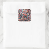 Bloeiende Quince afbeelding Vierkante Sticker (Tas)