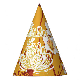 Bloeiende retro: Onvoltooide Bloemenlijn Kunst Feesthoedjes