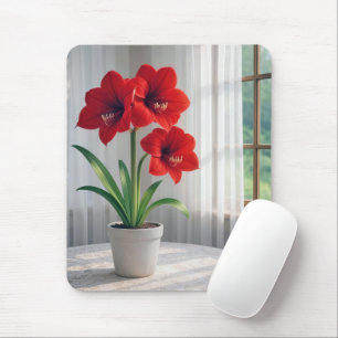 Bloeiende rode amaryllis  muismat