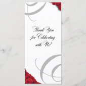 Bloeiende rode rozen bruiloft menu (Achterkant)