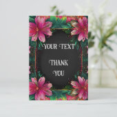 Bloeiende Romance: een volledig bloemenbruiloftsth Bedankkaart (Staand voorkant)