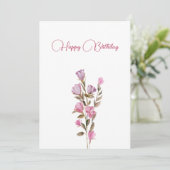 Bloeiende roze bloem feestdagenkaart (Staand voorkant)