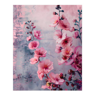Bloeiende Roze Bloemen Foto Afdruk
