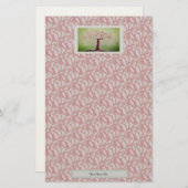 bloeiende roze boom briefpapier (Voorkant / Achterkant)