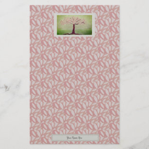 bloeiende roze boom briefpapier