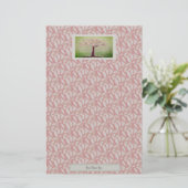 bloeiende roze boom briefpapier (Staand voorkant)