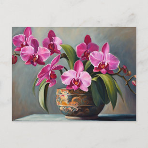 Bloeiende Roze Orchidee Bloem Plant  Briefkaart