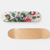 Bloeiende Rozen Waterverf Skateboard (Horizontaal)