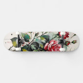 Bloeiende Rozen Waterverf Skateboard (Horizontaal)