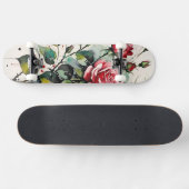 Bloeiende Rozen Waterverf Skateboard (Horizontaal)