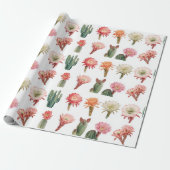 Bloeiende sappige planten cadeaupapier (Uitgerold)