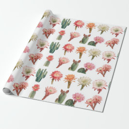 Bloeiende sappige planten cadeaupapier