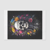 Bloeiende schedel - Halloween bloesem Tissuepapier (Voorkant)