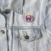 Bloeiende schedel ronde button 3,2 cm (In situ)