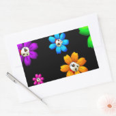 Bloeiende schedels rechthoekige sticker (Envelop)