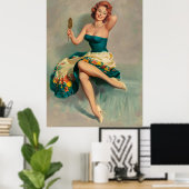 Bloeiende Schoonheid Vrouw Pin Up Poster (Thuiskantoor)