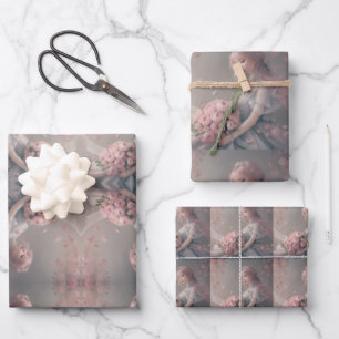 Bloeiende sereniteit etherische roze fantasie kuns inpakpapier vel