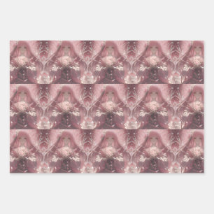 Bloeiende sereniteit etherische roze fantasie kuns inpakpapier vel