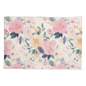 Bloeiende sereniteit roze rozen Waterverf Kussensloop (Achterkant-Links)