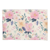 Bloeiende sereniteit roze rozen Waterverf Kussensloop (Voorkant-Links)