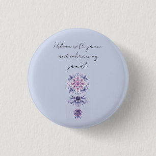 Bloeiende Serenity Mandala Badge Ronde Button 3,2 Cm