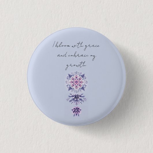 Bloeiende Serenity Mandala Badge Ronde Button 3,2 Cm (Voorkant)