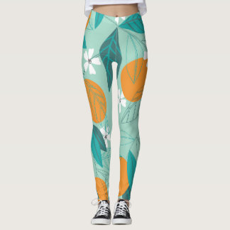 Bloeiende sinaasappels, bladeren,  kunst. leggings