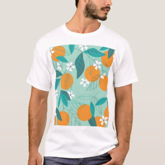 Bloeiende sinaasappels, bladeren,  kunst. t-shirt