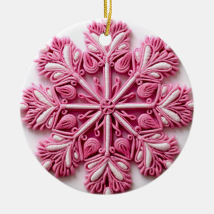 Bloeiende sneeuwvlok elegantie keramisch ornament