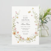 Bloeiende Spring Floral Baby shower Kaart (Staand voorkant)