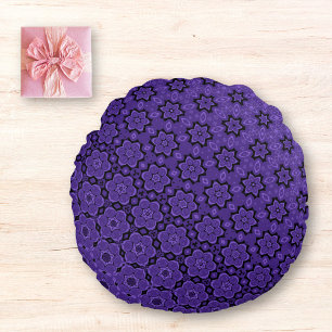 Bloeiende ster Mandala Paarse Rond Kussen
