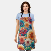 Bloeiende Stropdas-kleurstof een levendige bloemkl Schort (Gedragen)