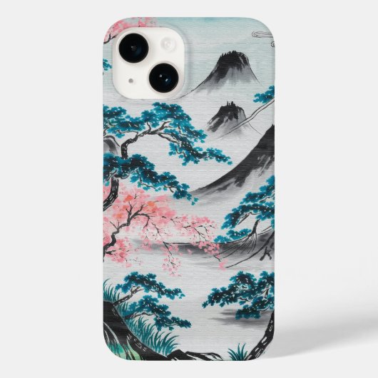 Bloeiende takken en mistige pieken Case-Mate iPhone case (Achterkant)