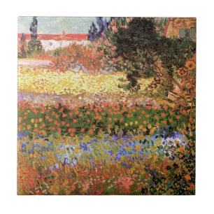 Bloeiende tuin door Vincent van Gogh Tegeltje