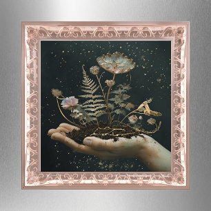 Bloeiende tuin in Hand Poster