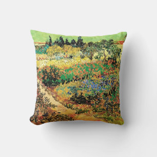 Bloeiende tuin met pad door Vincent van Gogh Kussen