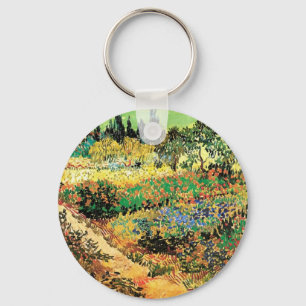 Bloeiende tuin met pad door Vincent van Gogh Sleutelhanger