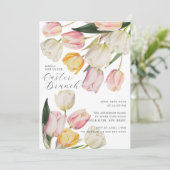 Bloeiende tulpen Paasbrunch Kaart (Staand voorkant)