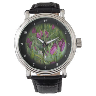 Bloeiende tulpen polshorloge horloge