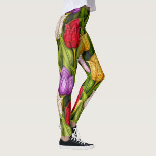 Bloeiende Tulpen Pop Mode Leggings 3