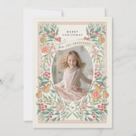 bloeiende vakantiekrans fruit wenskaart feestdagenkaart