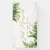 Bloeiende varens net getrouwd auto banner (Verticaal)