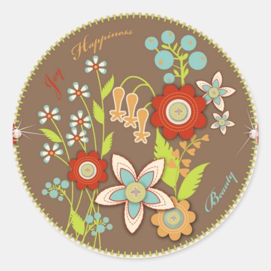 Bloeiende Verjaardag Sticker (Voorkant)