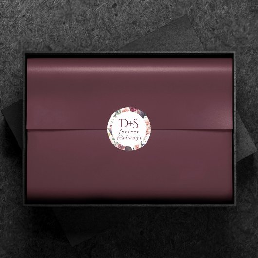 Bloeiende vijgen | Moody Monogram envelopzegel Ronde Sticker