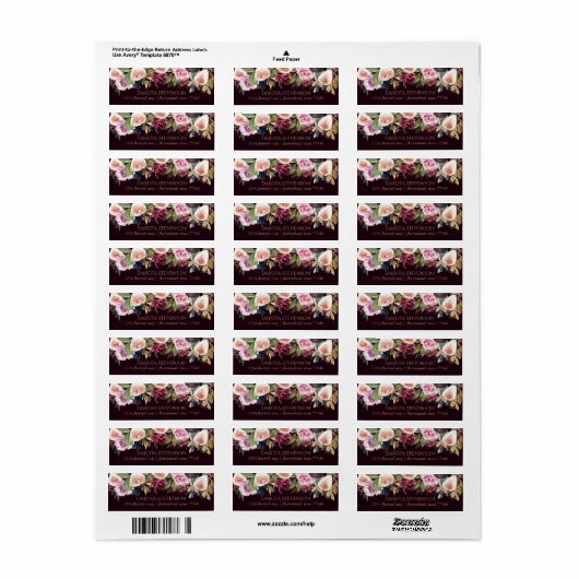 Bloeiende vijgen | Moody rustiek fruit Elegante bl Etiket (Full Sheet)