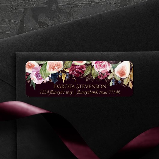 Bloeiende vijgen | Moody rustiek fruit Elegante bl Etiket