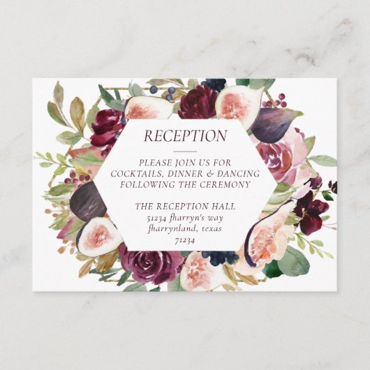 Bloeiende vijgen | Moody rustiek fruit Receptie in Informatiekaartje (Voorkant)