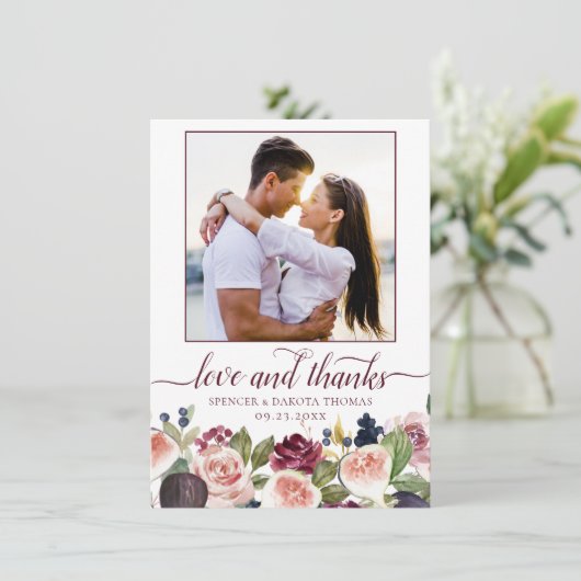 Bloeiende vijgen | Moody rustieke elegante bloemfo Bedankkaart (Staand voorkant)