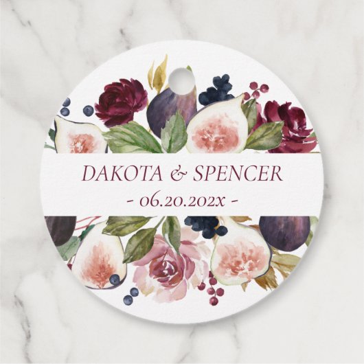 Bloeiende vijgen | Moody Rustieke Liefde en Bedank Bedankjes Labels (Achterkant)