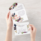 Bloeiende vijgen | Rustieke fruit bloesems maaltij All In One Uitnodiging (Afscheurbaar)